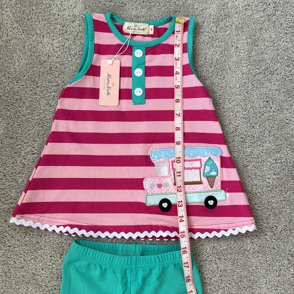 Marie Nicole Pink and Teal Ice Cream Truck Ruffled outfit Size XS - Picture 7 of 7